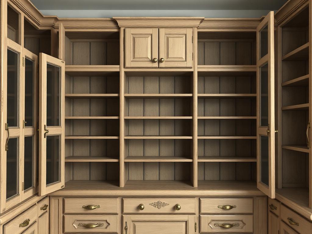 AI conceptual illustration of deep fixed cabinet shelves that hide items at the back